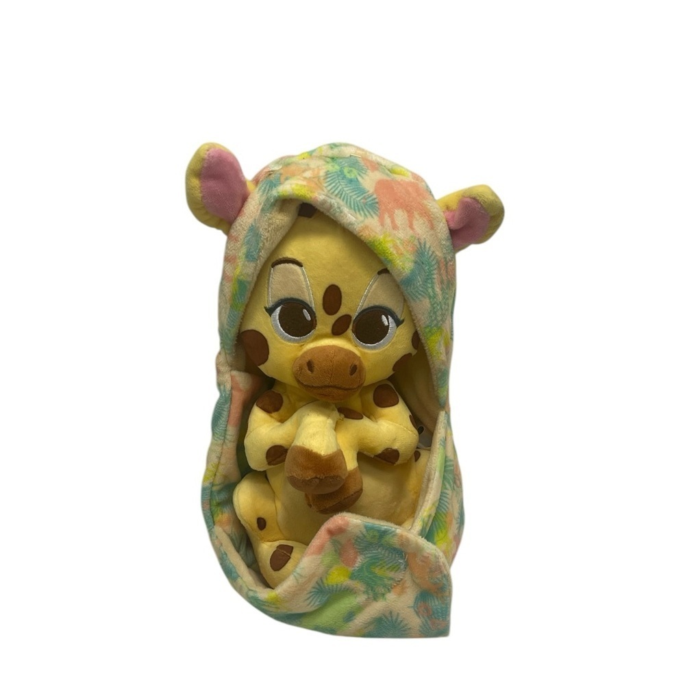 Disney Parks Animal Kingdom Baby Giraffe in a Hoodie Pouch Blanket Plush Doll